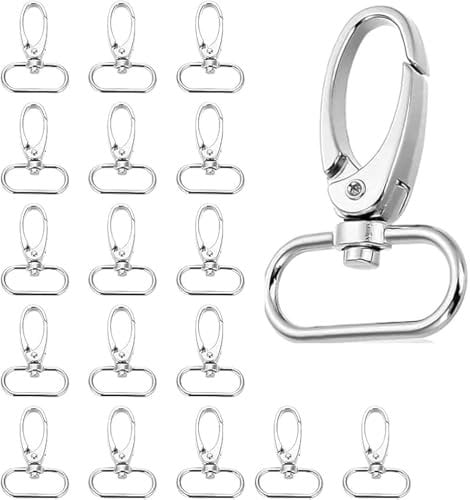 ATB-Foger 30 Stücke Schwenkverschluss Schwenker Schlüsselring Karabinerhaken Hummer Schlüsselanhänger Clip Haken für Taschen, Gürtel, Schlüsselbänder und Bastelzubehör(Innenweite 25mm)