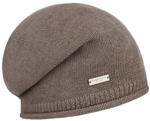 Seeberger Dovera Headsock Beanie Strickmütze Damenmütze (One Size - Taupe)