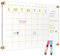 AMUSIGHT Großer Acryl-Kalender für die Wand, 61 x 40,6 cm, goldener, transparenter Acryl-Wandkalender, klar, nass und trocken abwischbar, zum Aufhängen, rahmenloser Monatsplaner für Büro, Zuhause oder