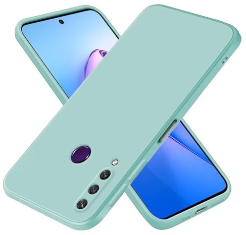 EASSGU Hülle für Huawei Y6p (6.3 Inches), Weiche TPU Silikon Hülle - Helles Cyan