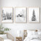3er Poster Set, Winter Weiße Kiefer Holzhaus Wandkunst Wandbilder Wohnzimmer Bilder, Moderne Leinwandbilder Wandposter, Wanddeko Bilder, Ohne Rahmen (21x30cm)