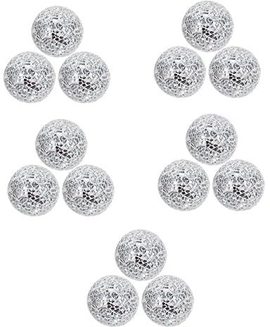 PRETYZOOM Christbaumschmuck 15 Stück Hängevasen Aus Glitzerndem Glas Tisch Weihnachten Mosaik Urlaub Winter Zuhause Party Golden Bruchsicher Verzierungen Kugeln Knistern Zum Basteln Runde