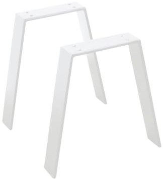 modernLOFTart Tischkufen Weiß Vm 80x10 mm - Tischbeine Metall aus Flachstahl Sandgestrahlt und Pulverbeschichtet - Tischgestell Breite 30cm, Höhe 42cm - Industrial Loft