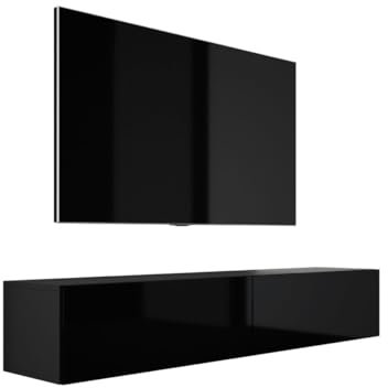 3E 3xE living.com Mobile TV sospeso, D: L: 170 cm, A: 34 cm, P: 32 cm, NERO OPACO/NERO LUCIDO