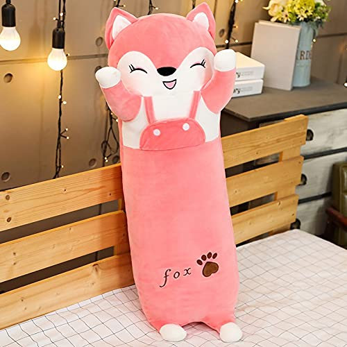 SNOWOLF Fuchs langes Plüschkissen niedliches Tier Plüschtier-Spielzeug weiches Seitenschläferkissen zum Umarmen Geschenk für Kinder und Familie (90cm,Fuchs)