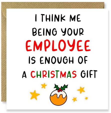 Lustige Weihnachtskarte vom Mitarbeiter, Weihnachtskarte vom Mitarbeiter, Karte für Chef, für Manager, freche Karte