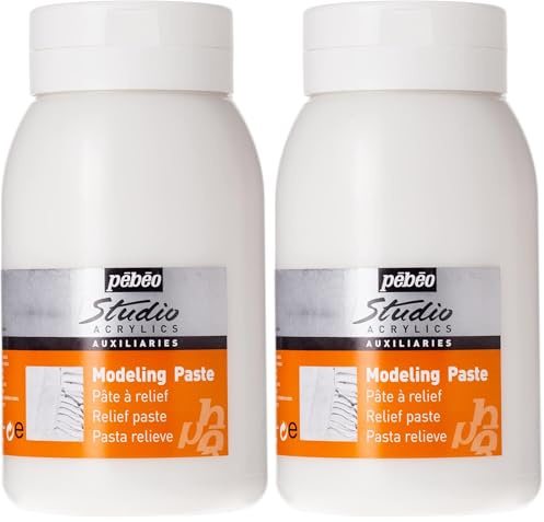 Pebeo 524160 Studio Modelling Paste 1 L, APP1,white (Pack of 2)