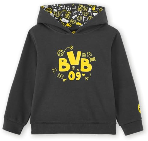 Borussia Dortmund Unisex Baby BVB Bvb09 Kapuzenpullover, Schwarz, 110 EU