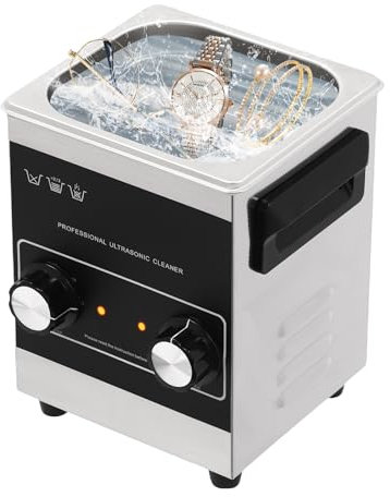 Ultrasonic Cleaner, 2L Stainless Steel Ultrasonic Cleaning Machine, Heating Sonic Cleaner, Temperature & Time Adjustable, for Cleaning Jewelry, Office Supplies, Eyeglasses, Watches, Dentures