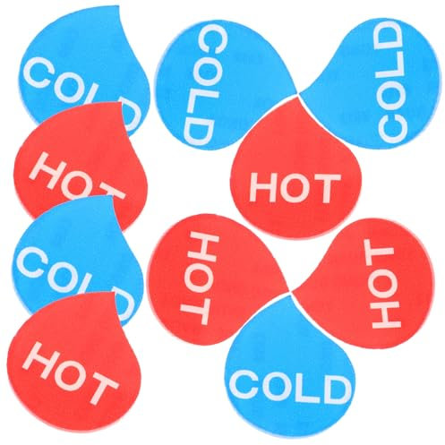 Angoily 5 Paar Heiß Und Kaltaufkleber Heiß Kalt Etiketten Für Hotel Warmwasser Schilderaufkleber Vorsichtswasser Schild Sicherheitsschilder Restaurantbedarf Wasser Warnschild Heiß