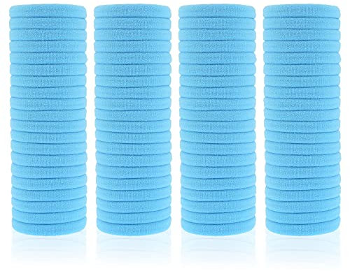 100 Stück Haargummi Damen, Haargummis für Mädchen, Haargummies Pferdeschwanz Gummi, Elastische Haarbänder für Damen Mädchen (hellblau)