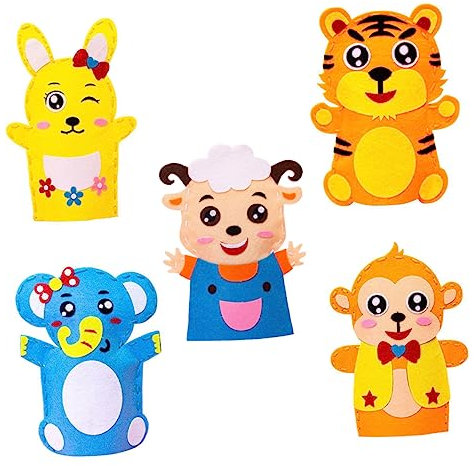 ORFOFE Pädagogisches Handpuppen-Set 5-teiliges Marionetten-Set Für Kinder Aus Robustem Material Ideal Für Bühnenshows Und Rollenspiele