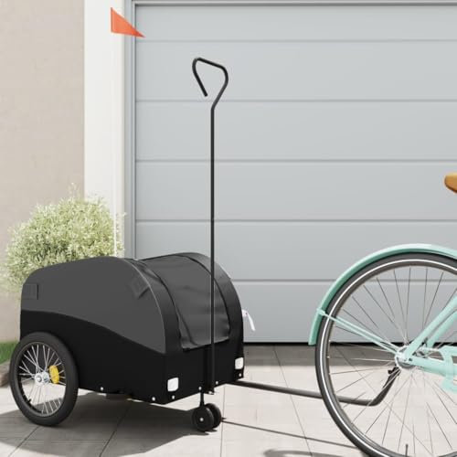 ShGaxin Fahrradanhänger Schwarz 30 kg Eisen, Fahrrad Anhänger, Lastenanhänger, Handwagen, Fahrrad-lastenanhänger, Lastenfahrrad - 94143