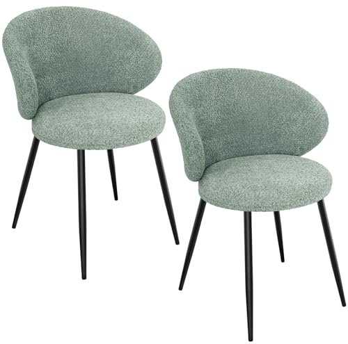 LEWE Esszimmerstuhl mit Beinen Aus Metall, Küchenstuhl Modern 2er Set mit Rückenlehne, Esstisch Stühle, Polsterstuhl für Esszimmer, Küche, Wohnzimmer, Büro, Schminktisch