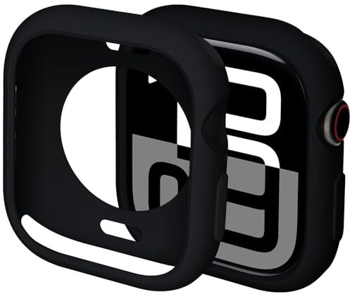 Miimall TPU Case Kompatibel mit Apple Watch Bumper Hülle 42 mm Serie 11/Serie 10, Weiches Flexibles TPU Schutzhülle Dünne Leichte Schutz für iWatch 11/10 42mm [kein Bildschirm],Schwarz