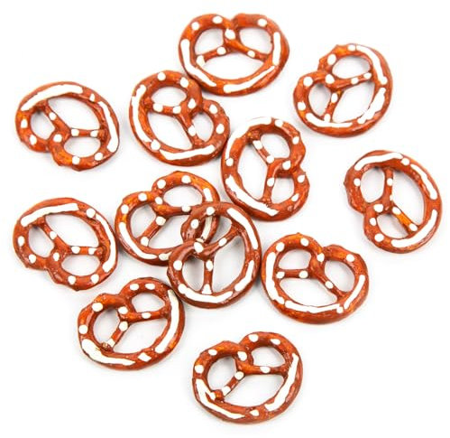 Brezel-Streudeko, 12er Set: Mini Oktoberfest-Tischdeko, Bayern Deko Klein, Bayerische Dekoration für Tracht, Volksfest, Geburtstag & Bierfest, Wiesn Tischdekoration Brezeln, Party Dekoset, 3,5 cm
