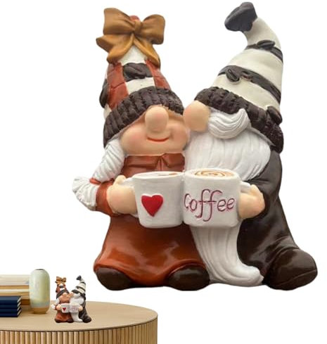 Bmdjdq Miniatur Figuren Klein Wichtel Dekorative Figuren Niedliche Wichtel Paar Figur Gesichtslos Paar Harz Paar Statue für Zuhause Cafe Dekorationen
