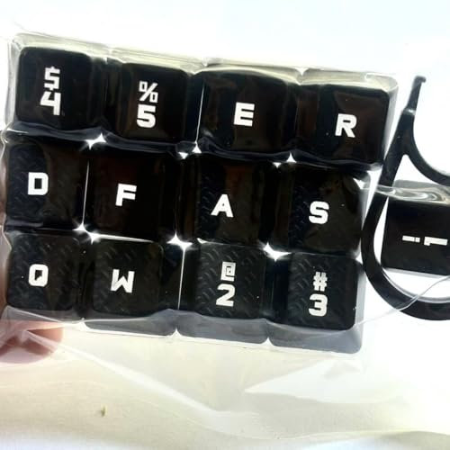 13PCS Backlit Gaming Keycaps Keycap Key Top for Corsair K63, K65,K66,K68,K70,K95 / Logitech G pro x G512 G710+ G610 / Redragon K585 / IKBC c87 c104 MX Mechanical Gaming Keyboard (Black)