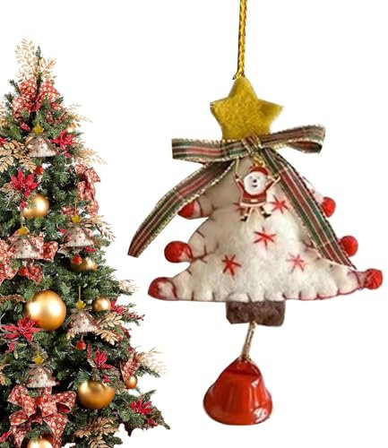 Ornamenti a forma di albero di Natale, campanelli eolici per albero di Natale - campanelli eolici di Natale in feltro di lana,L'arredamento a forma di albero del Festival di Capodanno migliora la