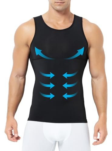 Mauro Kane Camisa de Compresión Hombre Faja Chaleco Hombre Adelgazantes Camisetas Deportivas sin Mangas Fitness