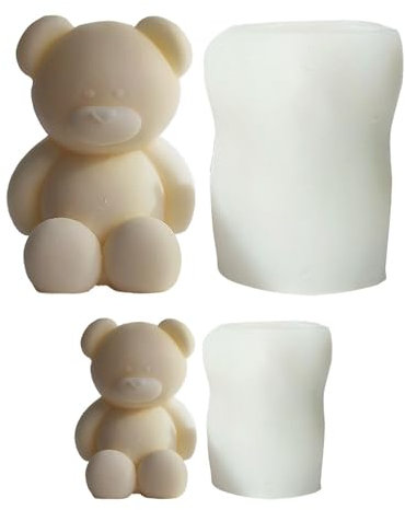 2 Pezzi Stampo Per Candele A Forme Di Orso, Stampi In Silicone 3d Per Orsetti, Stampi Decorativi In resina Epossidica Siliconica Per Candele Profumate, Saponi, Ornamenti Artigianali Fatti A Mano