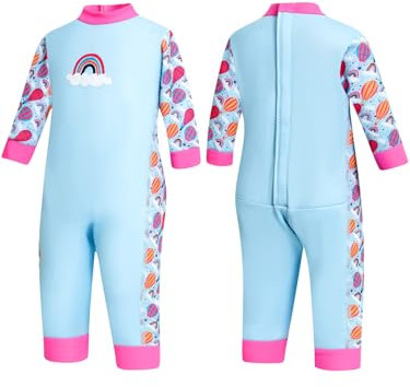 Summshall Traje de neopreno para bebé, traje de baño térmico para bebés y niños pequeños, mantiene el calor, protección UV y secado rápido, perfecto para nadar, playa y jugar en la piscina