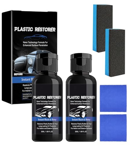 Car Plastic Restorer 100 ml,Back to Black Trim Restorer 2 PCS,Plastic Revitalizing Coating Agent,Prevents Drying Aging for Cars Interior