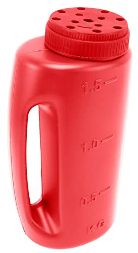 Aumotop Handheld Fertilizer Spreader, Handheld Grass Seed Spreader Power Lawn Seeds Shaker Spot for Salt Fertilizer (Red)