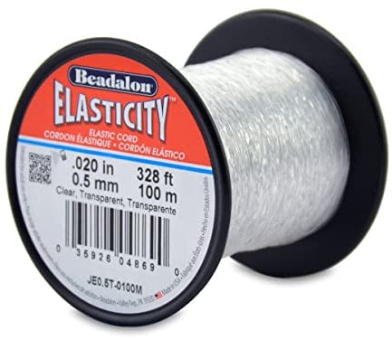 Beadalon Elastizität Elastisches Band, Gummi, Transparent, 0.02 inches, 100