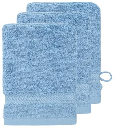 Sensei Maison - Lot de 3 Gants de Toilette 550 g/m² Luxury - 16x22 cm - Lavande