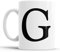 Faithful Prints Alphabet Mug Letter Mugs Initial Coffee Cup Birthday Fathers Day Gift (Letter G)