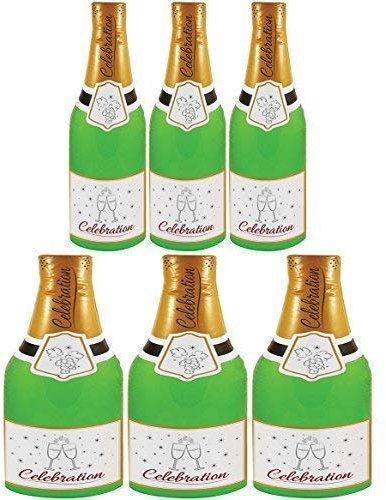 (Pack of 6) 73cm Inflatable Champagne Bottles Party Decoration Photo Prop