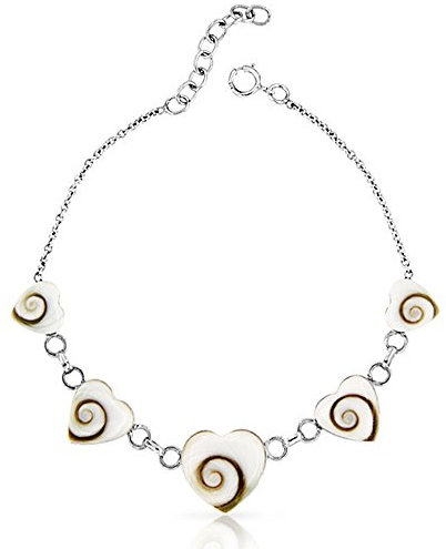 PLANETYS - 925 Sterling Silber Armband Herz Auge des Heilige Lucie - Santa Lucia - Oeil de Sainte Lucie - Shiva Eye