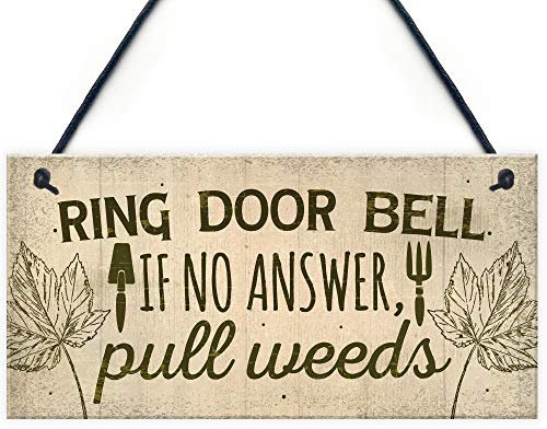 RED OCEAN Funny Ring The Door Bell Wall Door Gate Sign Garden Shed Nan Mum Home FRIEND Gift