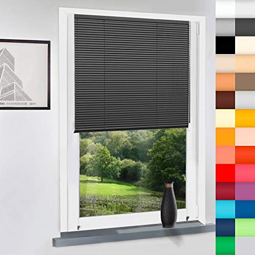 Aluminium Jalousie nach Maß, Endloskette, Kette, Monocomando, Maßanfertigung, für Fenster und Türen, Alu, Fenster, Klemmfix ohne Bohren (Anthrazit, Höhe: 180cm x Breite: 80cm)