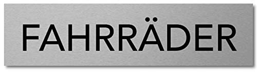 Interluxe Türschild Fahrräder 200x50mm stabiles Aluminiumschild, selbstklebend für Fahrradkeller, Abstellplatz in der Firma, Schule, Uni oder Hausflur