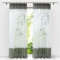 HongYa 1 Stück Bestickte Gardine Transparenter Voile Vorhang Fensterschal mit Kräuselband H/B 225/140 cm Grau