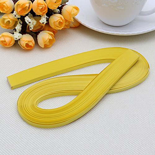 William-Lee Quilling-Papier, 120 Streifen, 5 mm breit, einfarbig, Origami-Papier, kreative Farbwechsel, handgefertigt, Handarbeit, Papier, gelb, 52cm/20.47'' in Length; 5mm/0.2'' in Width (Approx