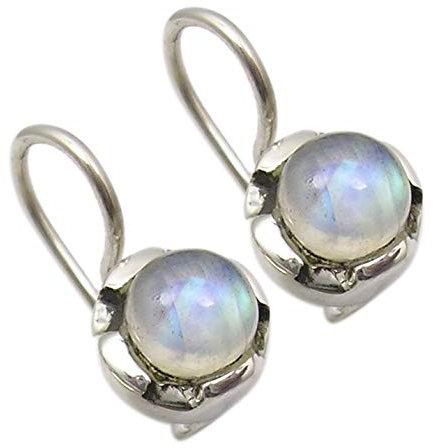 SilverStarJewel 925 Solid Silber Regenbogen Mondstein tcw 1,8 baumelnde Ohrringe 1,8 cm Muttertag Vorab-Angebote