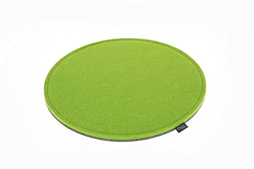 Filz-Sitzauflage - Stuhlauflage - Sitzkissen - Stuhlkissen - Auflage - rund - bi-Color - 2-lagig (D 35 cm, 132 hellgrün)