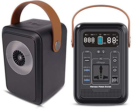 WSHA Central eléctrica portátil 222WH Generadores solares portátiles Batería de Respaldo con Linterna QC3.0 y TypeC SOS y Cargador inalámbrico, para el hogar al Aire Libre