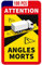 lepni.me 100 Stück LKW Toter Winkel Aufkleber Frankreich | Extra Starke Haftung und UV Schutz | Attention Angles Morts Sticker | Winkel Warntafel Fahrzeugaufkleber (100PCS LKW)