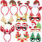 SIQUK 6 Stück Weihnachten Haarreif und 6 Stück Weihnachten Brillen Lustiges Rentier Kostüm Stirnband Weihnachtsbaum Gläser Gastgeschenke und Dekoration für Weihnachten