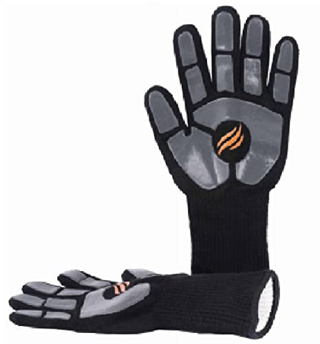Blackstone 5558 Grillhandschuhe mit Silikon-Handflächenpolstern, hitzebeständig bis 500 Grad, einfacher Griff für drinnen und draußen, Kochen, Grillen, Backen, Feuerstelle, Fritteuse, Backofen,