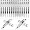 16 Pieces Office Supplies Refillable Fountain Pens Fine Nib Signature Fountain Pen Piston Filling Refillable Pen for Calligraphy Painting, Drawing, School, Scrapbook and Sketch (Clear Color)