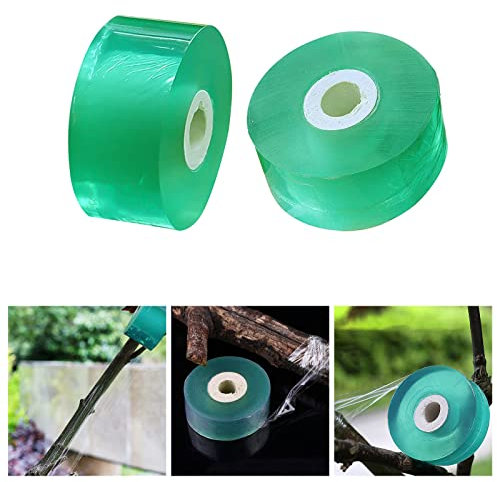 Helweet Veredelungsband Selbstklebend, Transparent Pfropfband, 2 Rolle Fuß Pfropfen Dehnbare Band, Feuchtigkeitsbeständig (100m/Rolle, 3 cm Breit)
