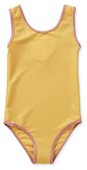 Grass & Air Ochre Ribbed Kids Swimsuit (18-24 Months)