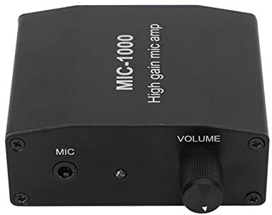Bediffer Amplificatore per Microfono, buona sensibilità Interfaccia 3,5 mm ALC Portatile Amplificatore per Microfono con Controllo Automatico del Livello Guscio in Lega di Alluminio per Stereo