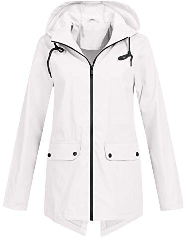 Spolverino Pioggia Impermeabile da donna con cerniera color block Giacca da montagna leggera oversize con cappuccio Giacca antivento da esterno Piumino Sport