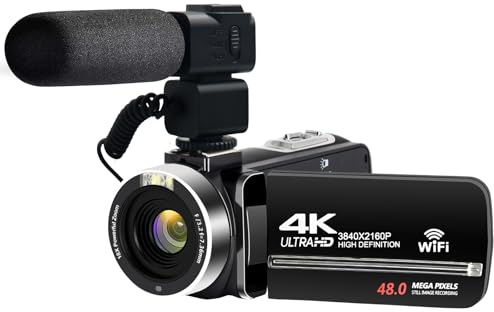 YEEIN Videocamere 4K Touch Display 3 Pollici 32G Fotocamera Digitale WiFi Zoom Digitale 18X Fotocamera Vlogging per Registrazione Video YouTube Videocamera Bambini Controllo